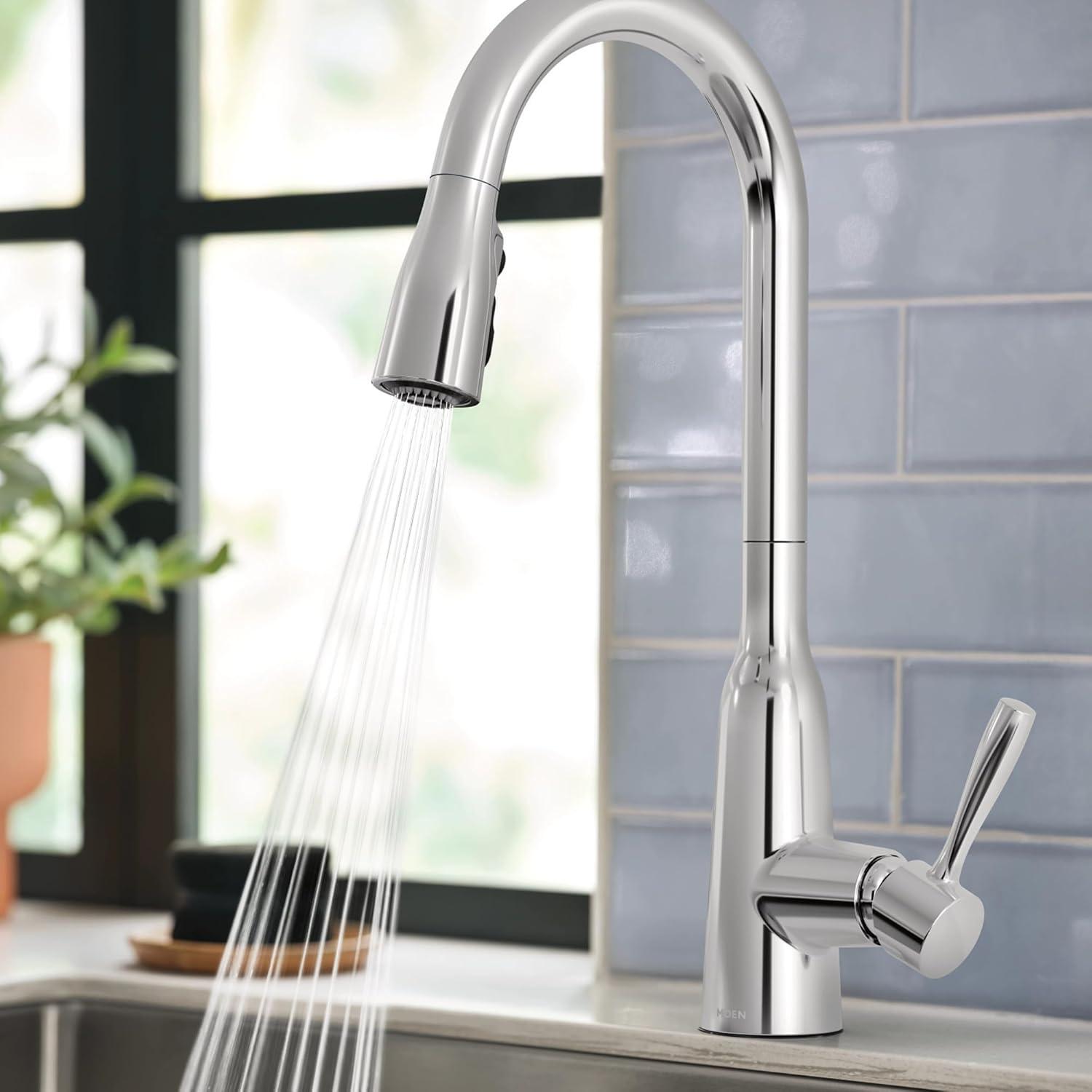 image:imageMoen Orivesi Bronzed Gold OneHandle High Arc Pulldown Kitchen Faucet with Power Boost 87891BZGChrome