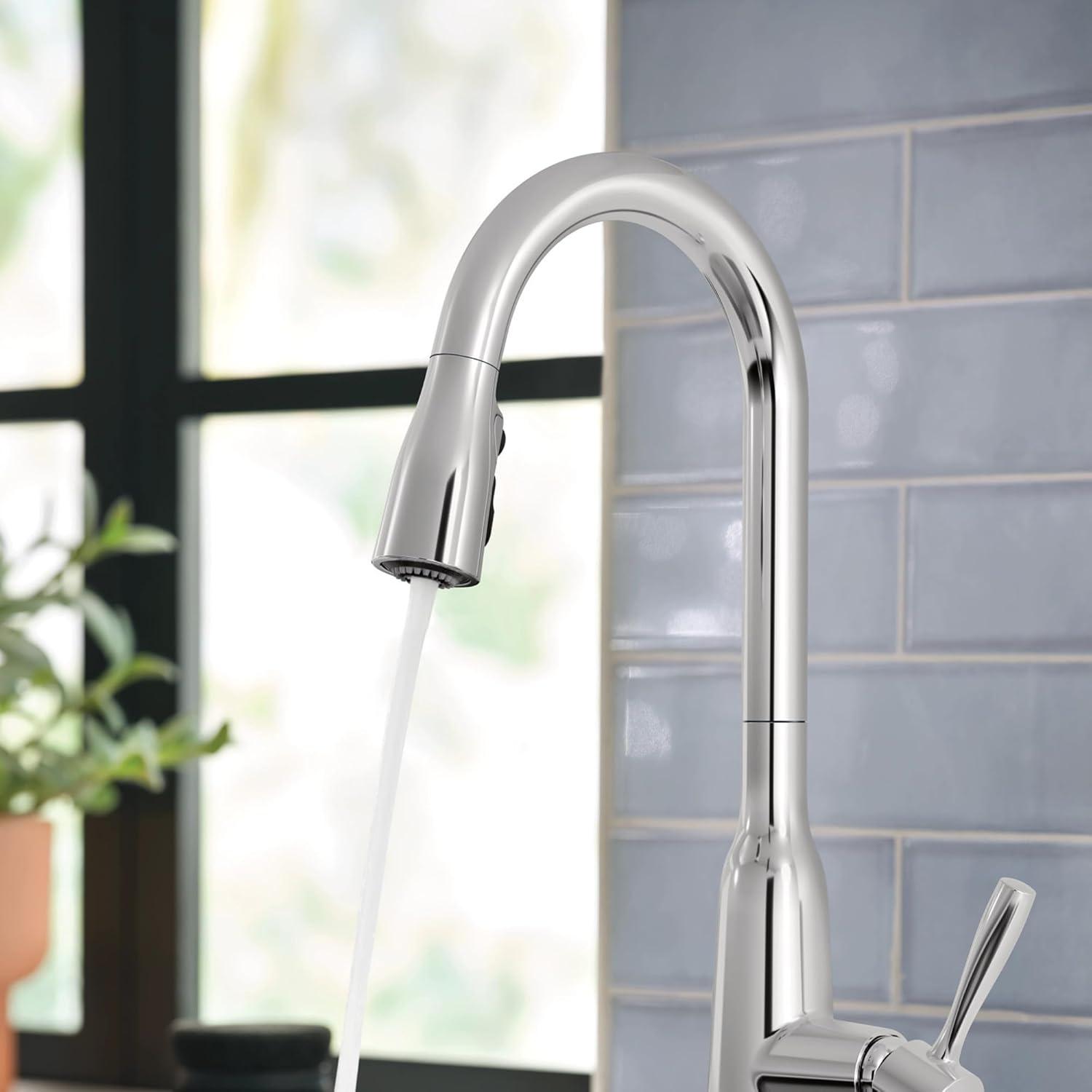 image:imageMoen Orivesi Bronzed Gold OneHandle High Arc Pulldown Kitchen Faucet with Power Boost 87891BZGChrome