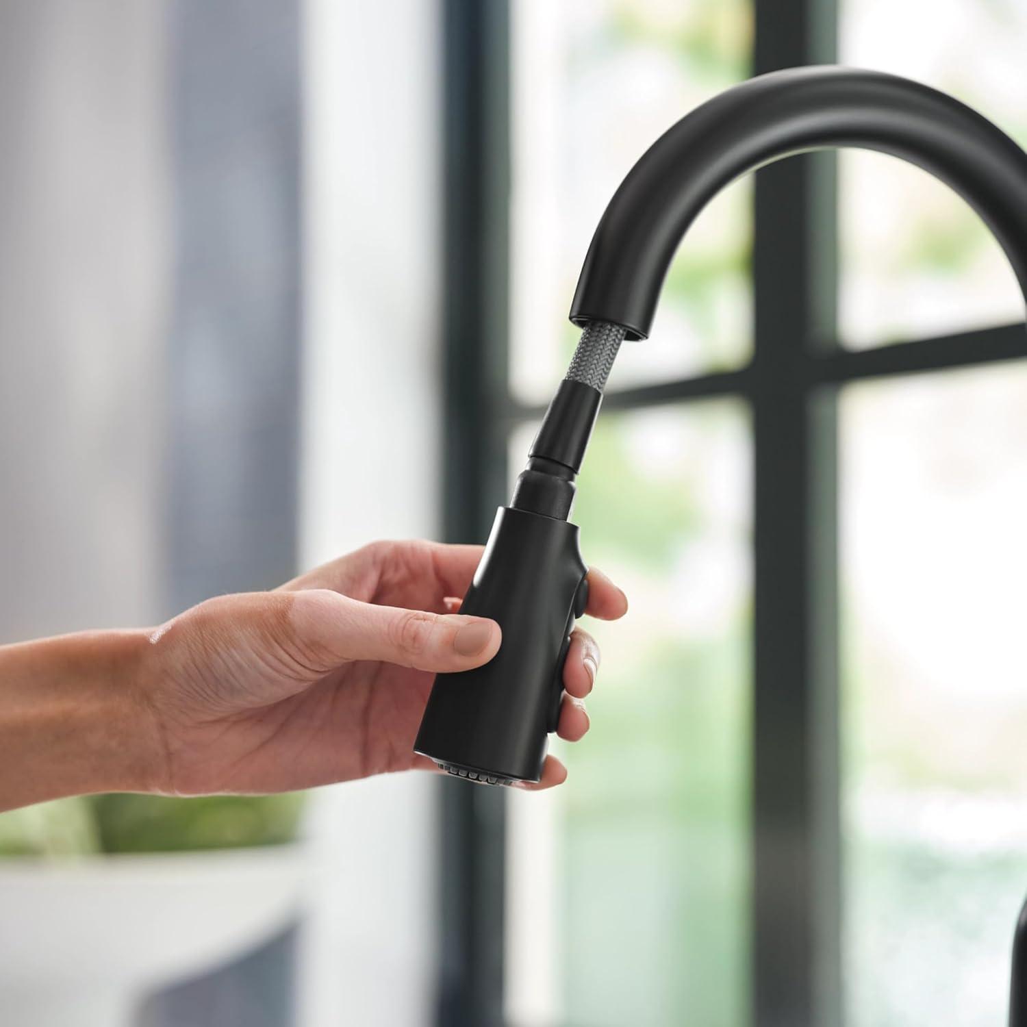 image:imageMoen Orivesi Bronzed Gold OneHandle High Arc Pulldown Kitchen Faucet with Power Boost 87891BZGMatte Black