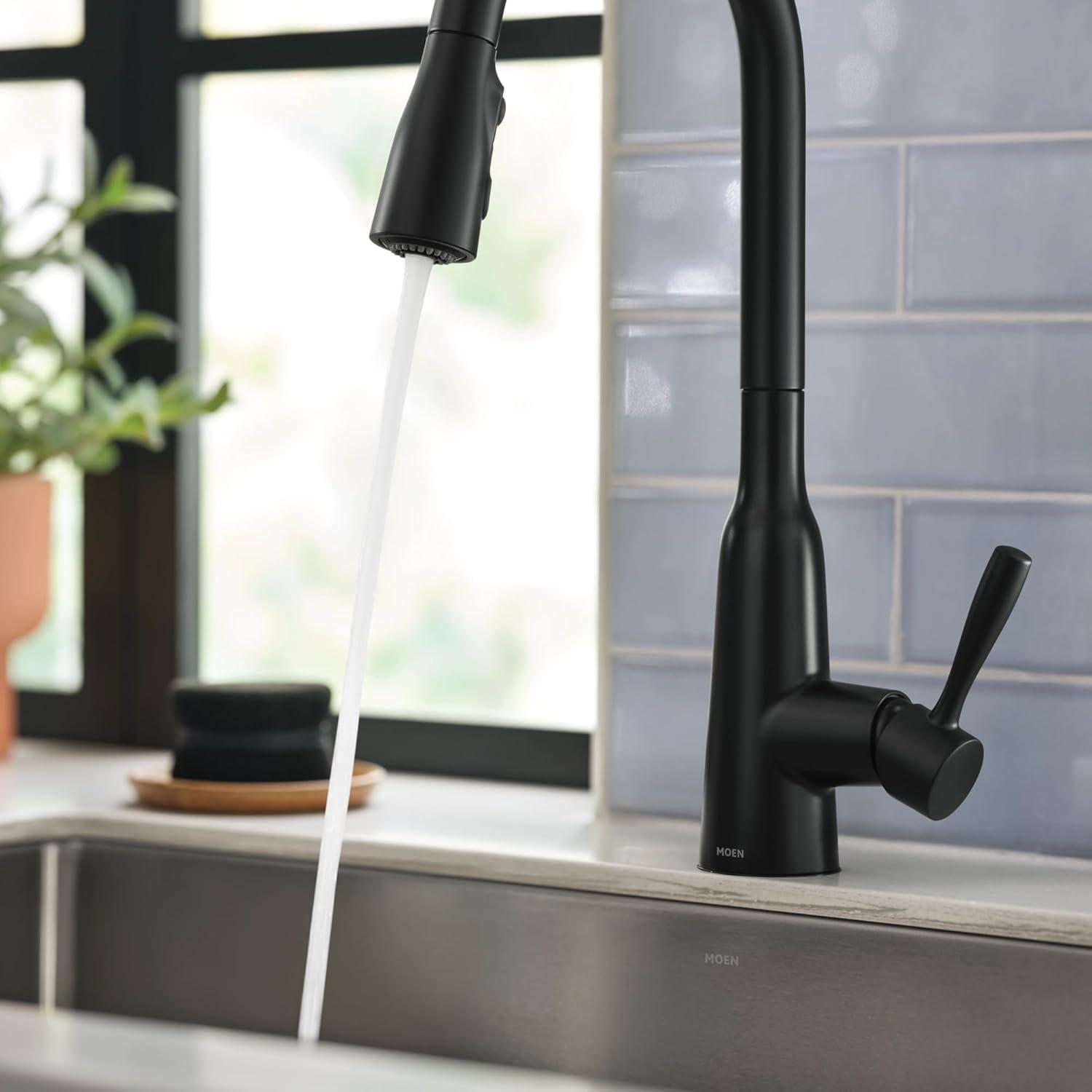 image:imageMoen Orivesi Bronzed Gold OneHandle High Arc Pulldown Kitchen Faucet with Power Boost 87891BZGMatte Black