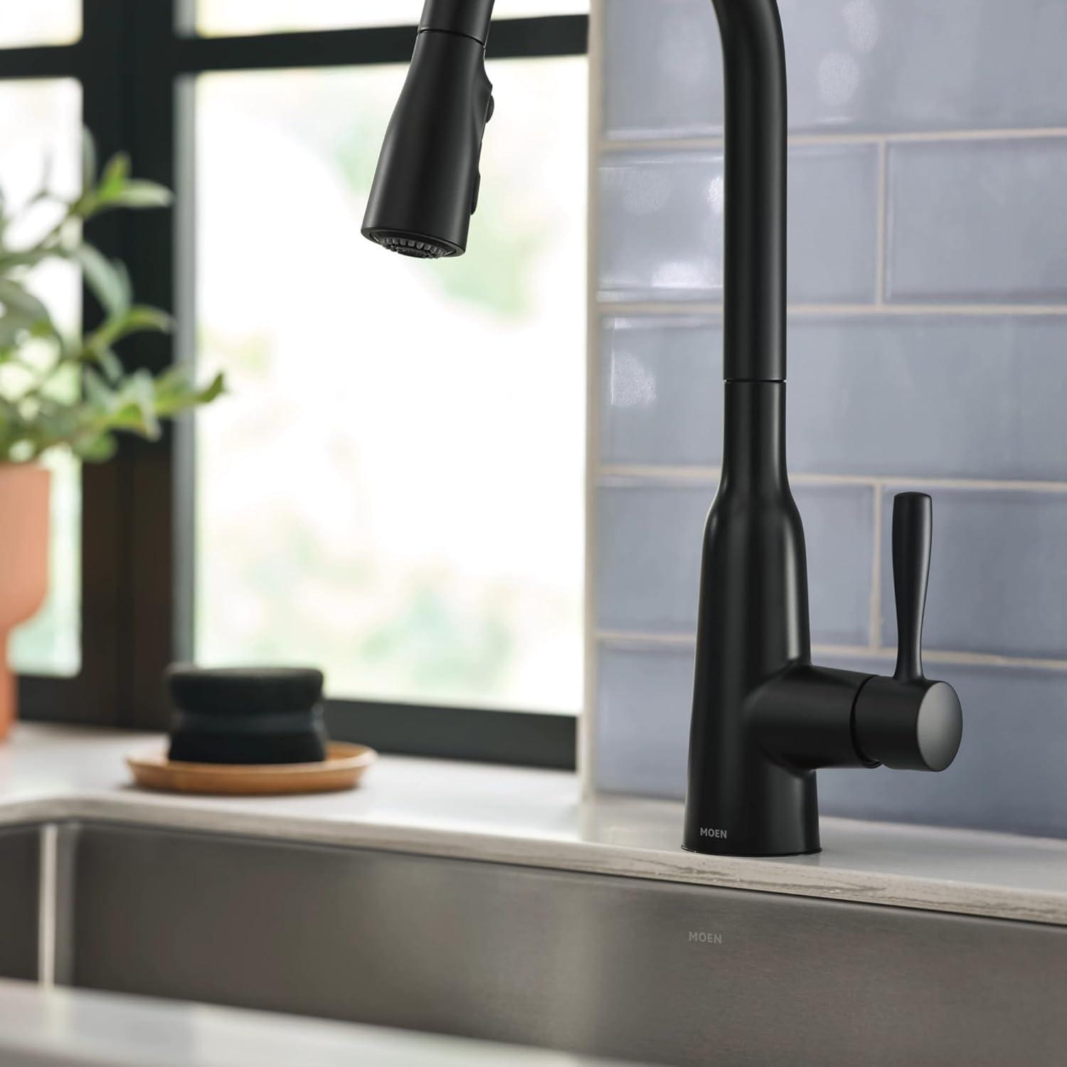 image:imageMoen Orivesi Bronzed Gold OneHandle High Arc Pulldown Kitchen Faucet with Power Boost 87891BZGMatte Black