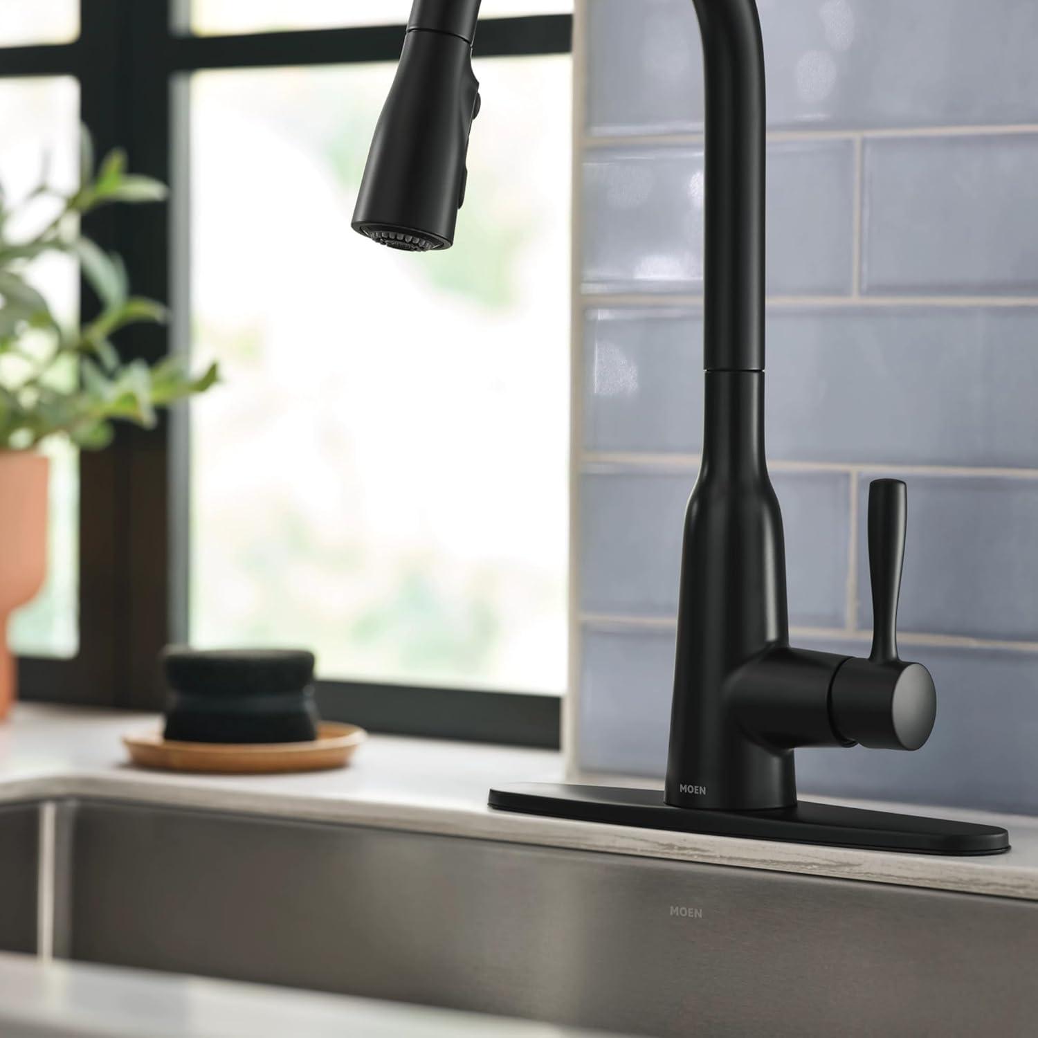 image:imageMoen Orivesi Bronzed Gold OneHandle High Arc Pulldown Kitchen Faucet with Power Boost 87891BZGMatte Black