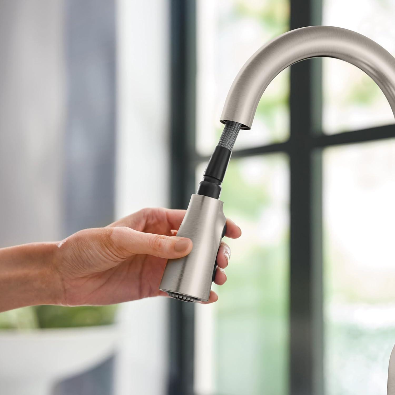 image:imageMoen Orivesi Bronzed Gold OneHandle High Arc Pulldown Kitchen Faucet with Power Boost 87891BZGSpot Resist Stainless