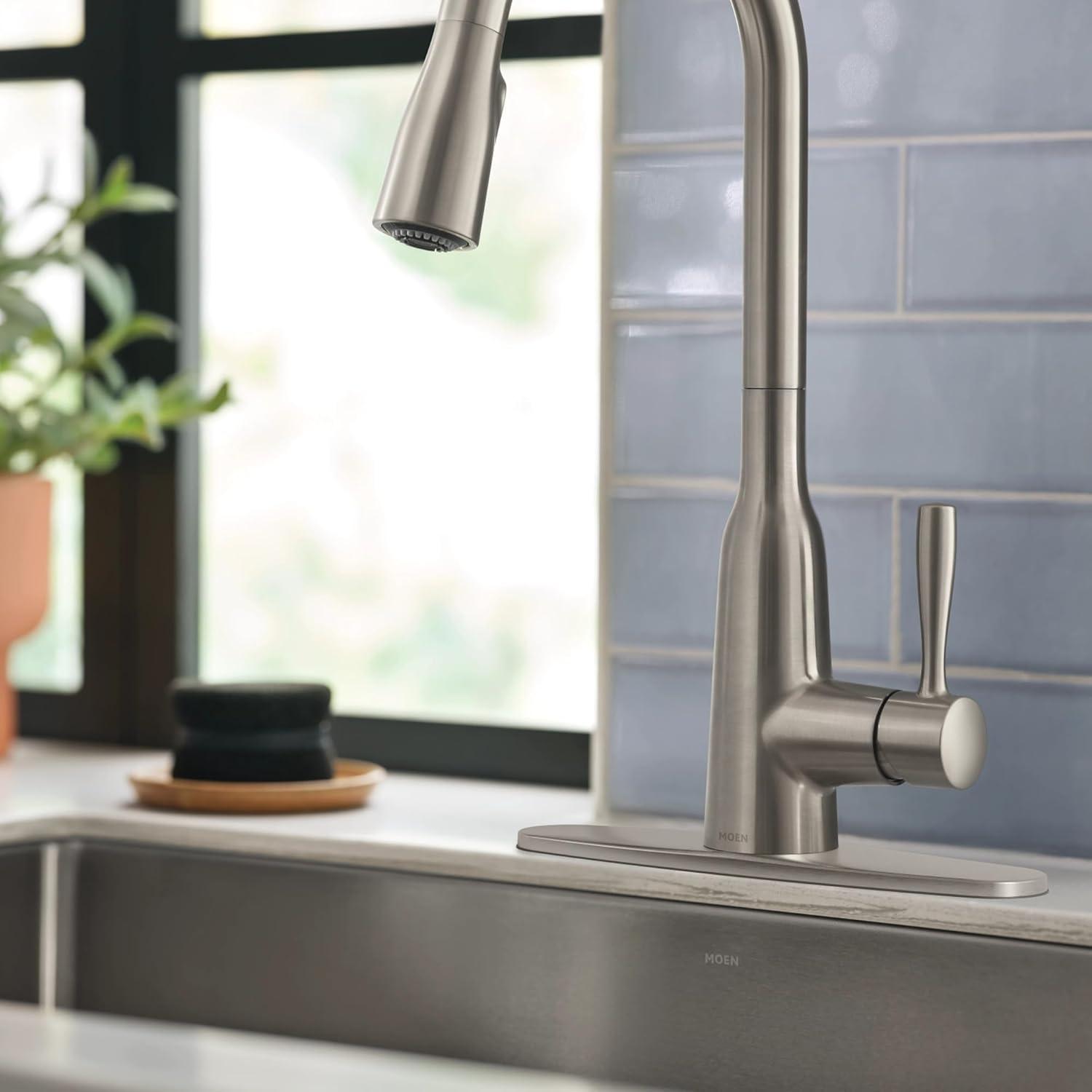image:imageMoen Orivesi Bronzed Gold OneHandle High Arc Pulldown Kitchen Faucet with Power Boost 87891BZGSpot Resist Stainless