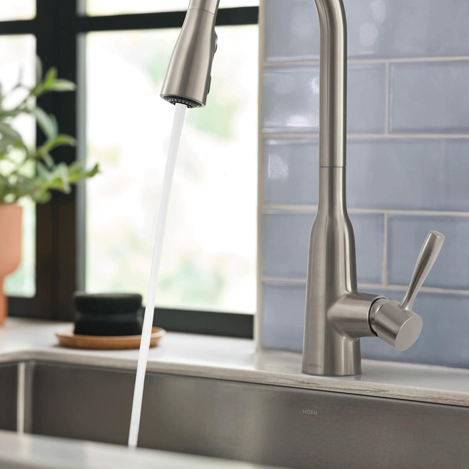 image:imageMoen Orivesi Bronzed Gold OneHandle High Arc Pulldown Kitchen Faucet with Power Boost 87891BZGSpot Resist Stainless