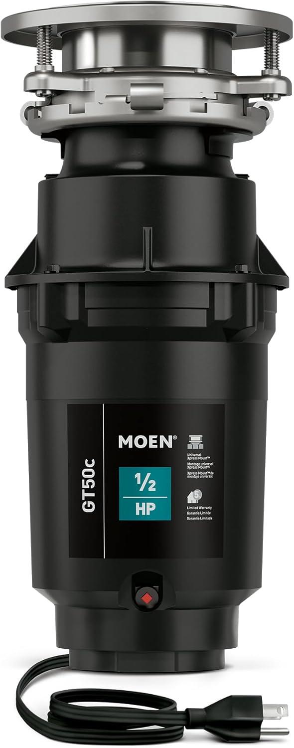 image:imageMoen Prep Series PRO Continuous Feed Compact Garbage Disposal for Kitchen Sink with Power Cord GXP50C05 HP