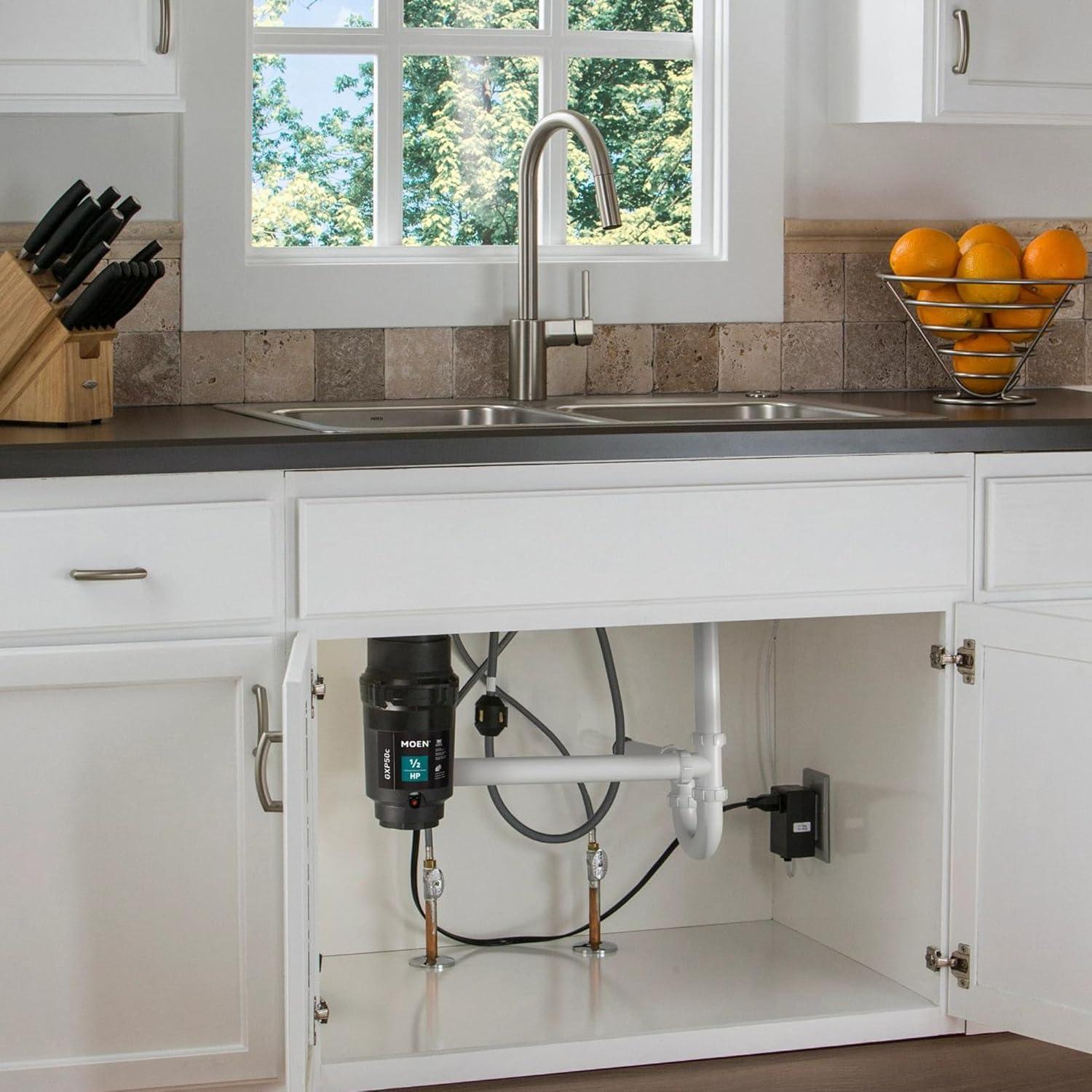 image:imageMoen Prep Series PRO Continuous Feed Compact Garbage Disposal for Kitchen Sink with Power Cord GXP50C05 HP