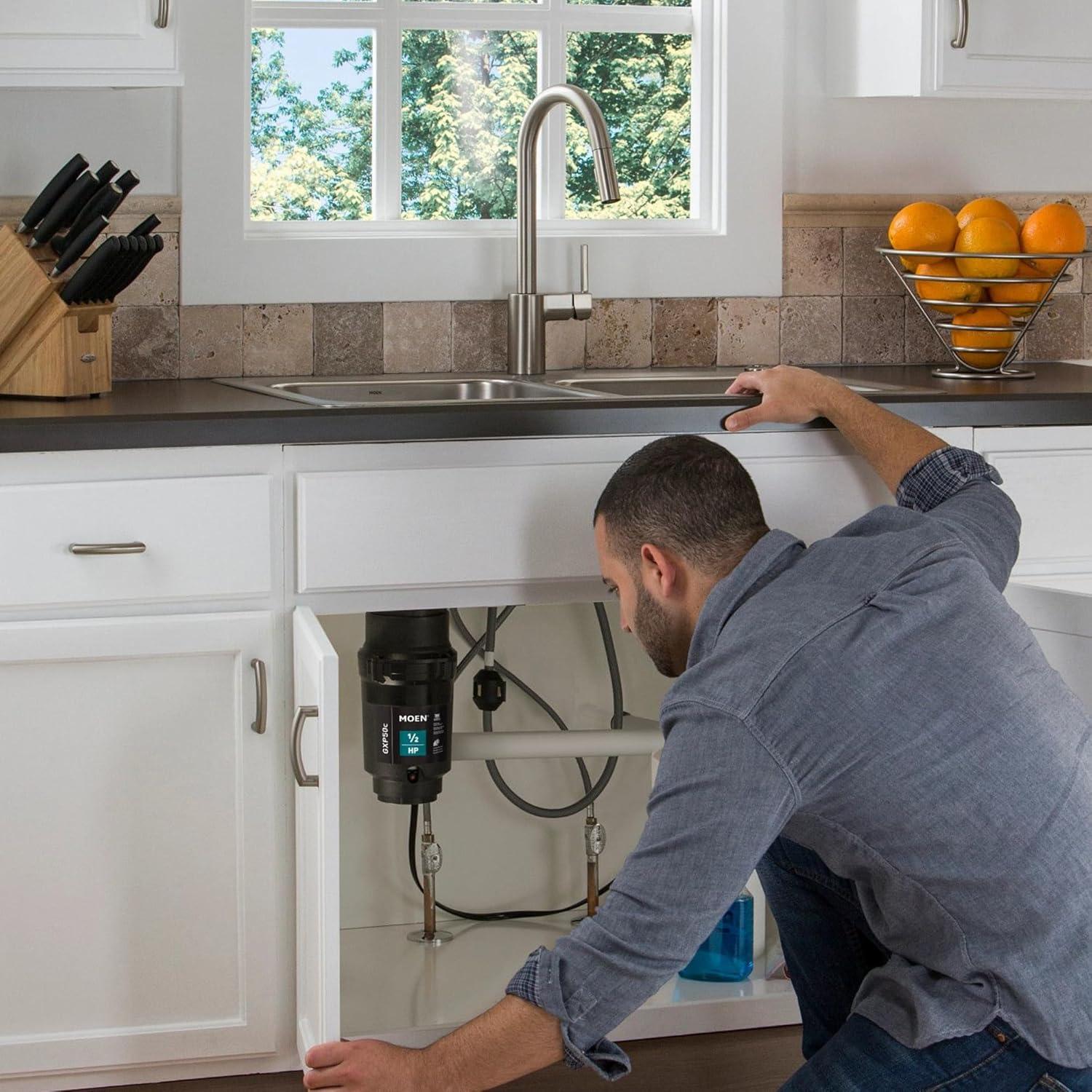 image:imageMoen Prep Series PRO Continuous Feed Compact Garbage Disposal for Kitchen Sink with Power Cord GXP50C05 HP