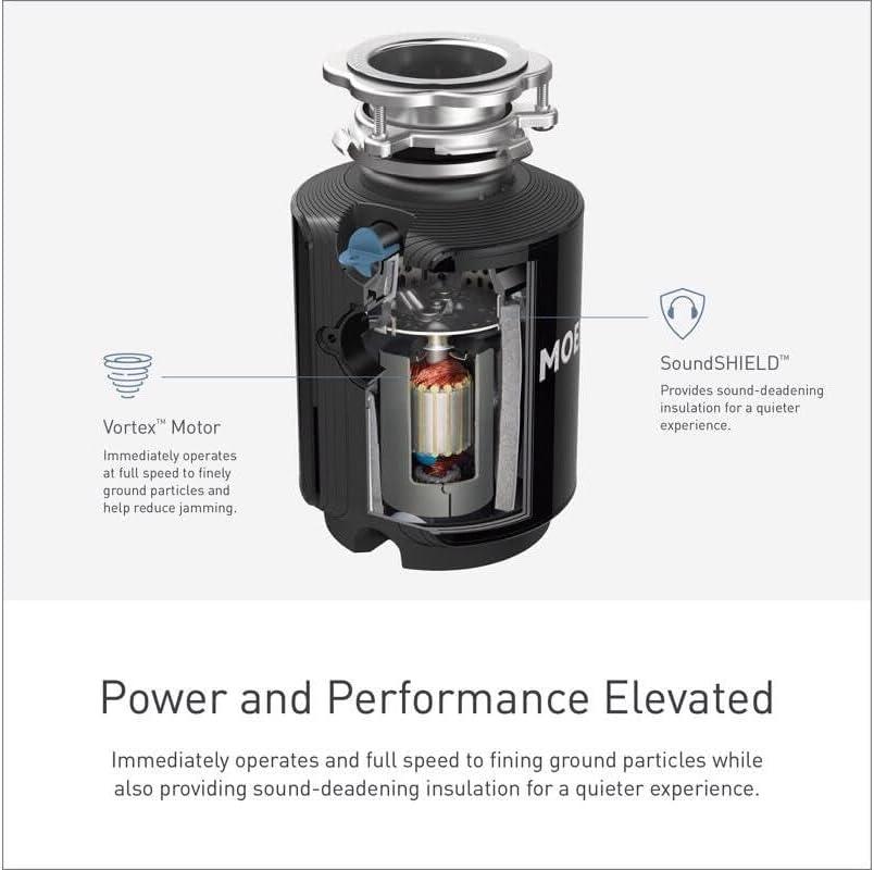 image:imageMoen Prep Series PRO Continuous Feed Compact Garbage Disposal for Kitchen Sink with Power Cord GXP50C05 HP