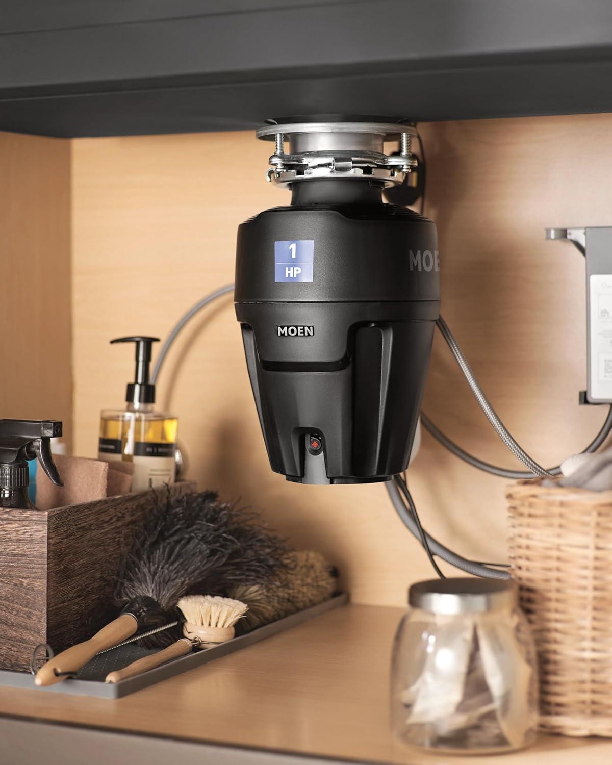 image:imageMoen Prep Series PRO Continuous Feed Compact Garbage Disposal for Kitchen Sink with Power Cord GXP50C1 HP