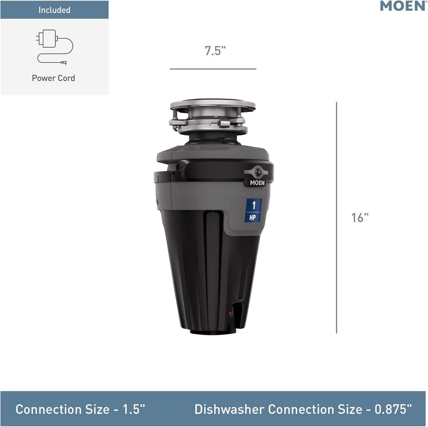 image:imageMoen Prep Series PRO Continuous Feed Compact Garbage Disposal for Kitchen Sink with Power Cord GXP50C1 HP