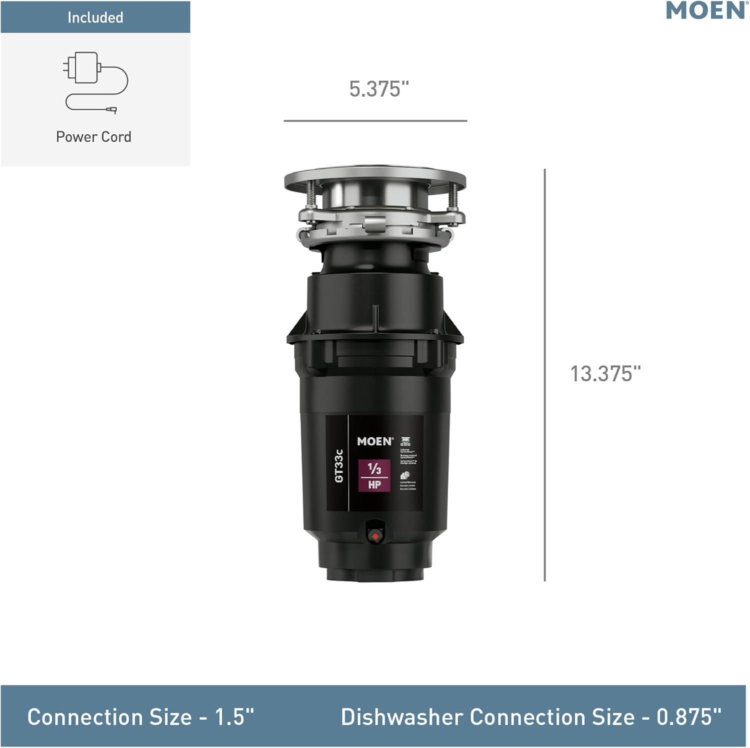 image:imageMoen Prep Series PRO Continuous Feed Compact Garbage Disposal for Kitchen Sink with Power Cord GXP50C13 HP