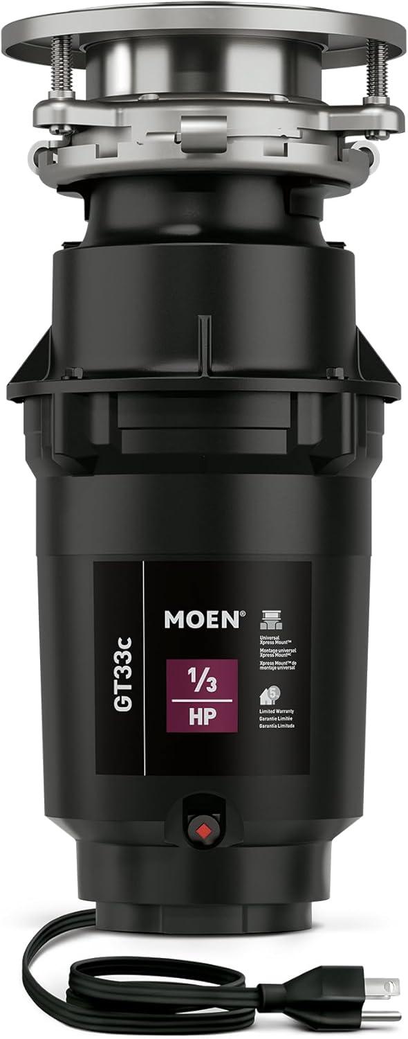 image:imageMoen Prep Series PRO Continuous Feed Compact Garbage Disposal for Kitchen Sink with Power Cord GXP50C13 HP