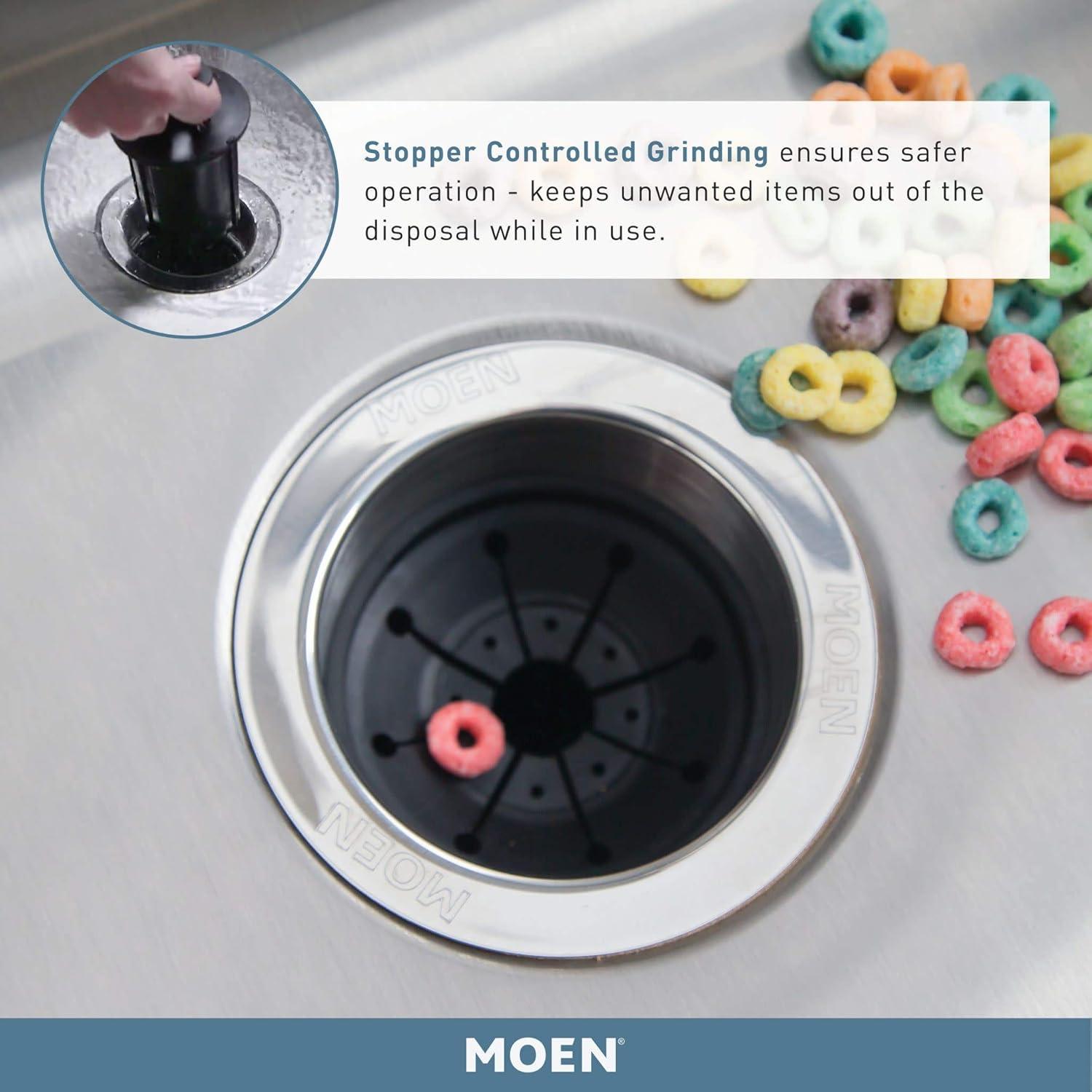 image:imageMoen Prep Series PRO Continuous Feed Compact Garbage Disposal for Kitchen Sink with Power Cord GXP50C34 HP