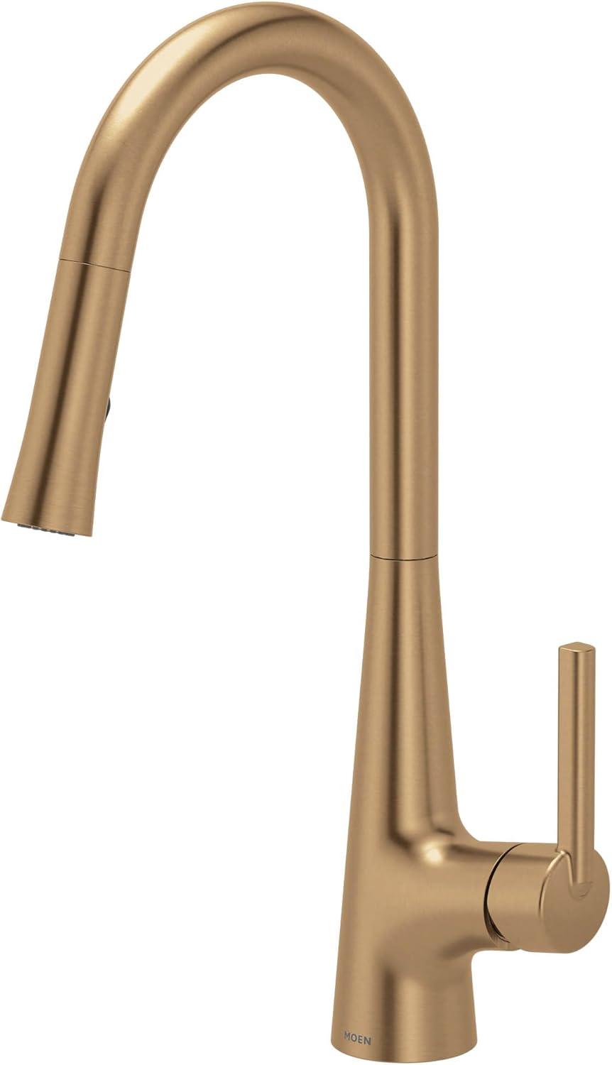 image:imageMoen Ronan Spot Resist Stainless Pulldown Kitchen Faucet with SwivelControl Wand and Power Clean Technology 87918SRSBronzed Gold