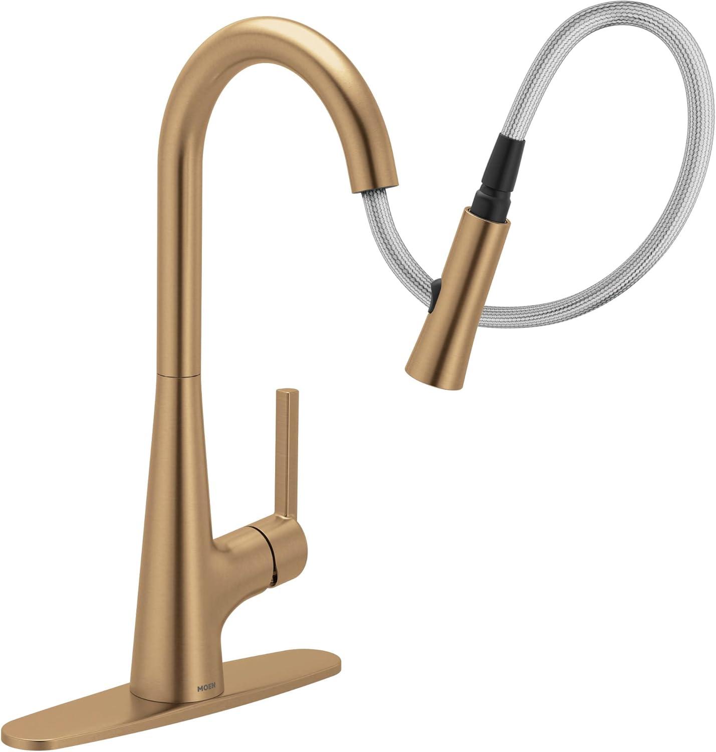 image:imageMoen Ronan Spot Resist Stainless Pulldown Kitchen Faucet with SwivelControl Wand and Power Clean Technology 87918SRSBronzed Gold
