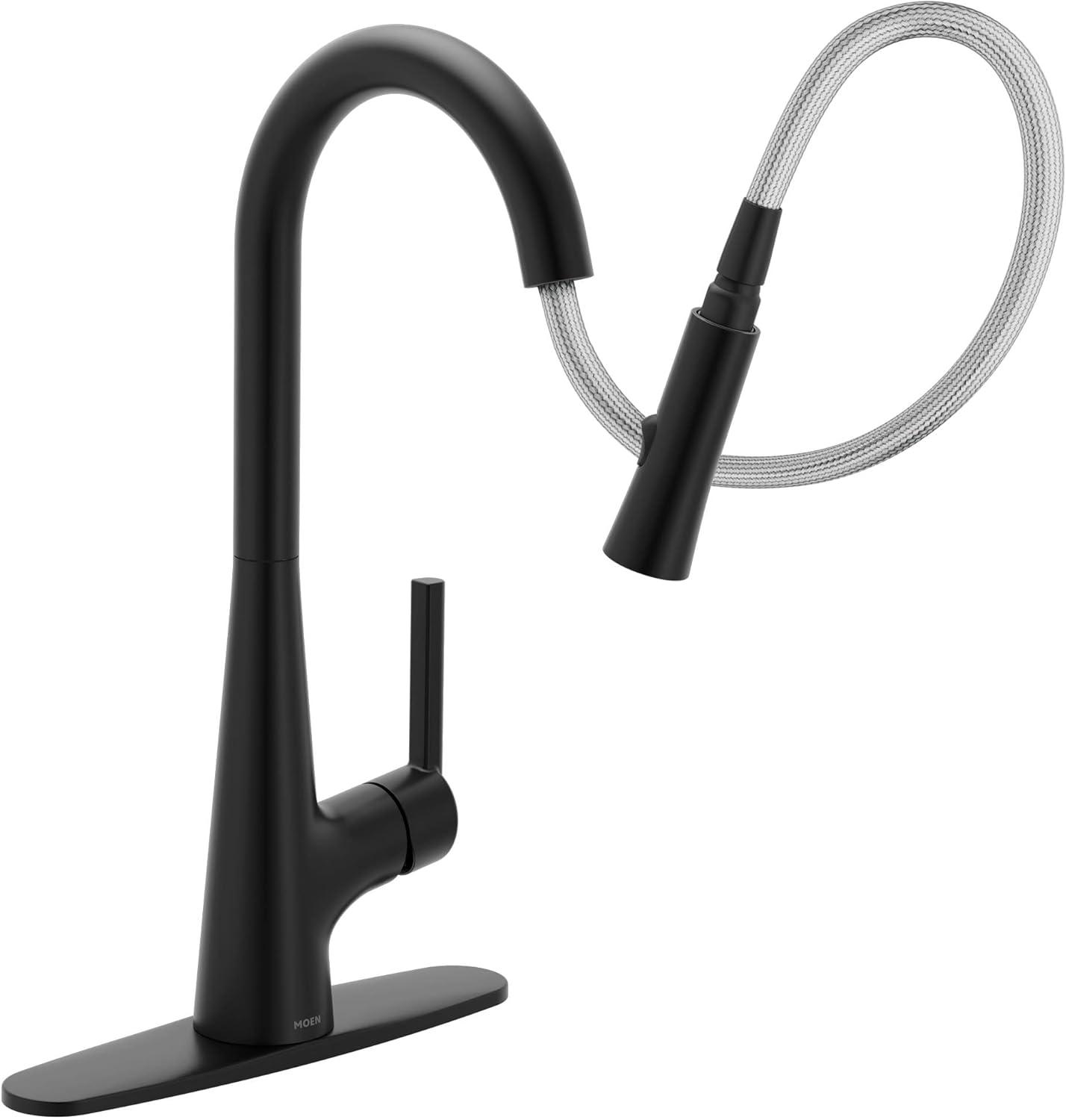 image:imageMoen Ronan Spot Resist Stainless Pulldown Kitchen Faucet with SwivelControl Wand and Power Clean Technology 87918SRSMatte Black
