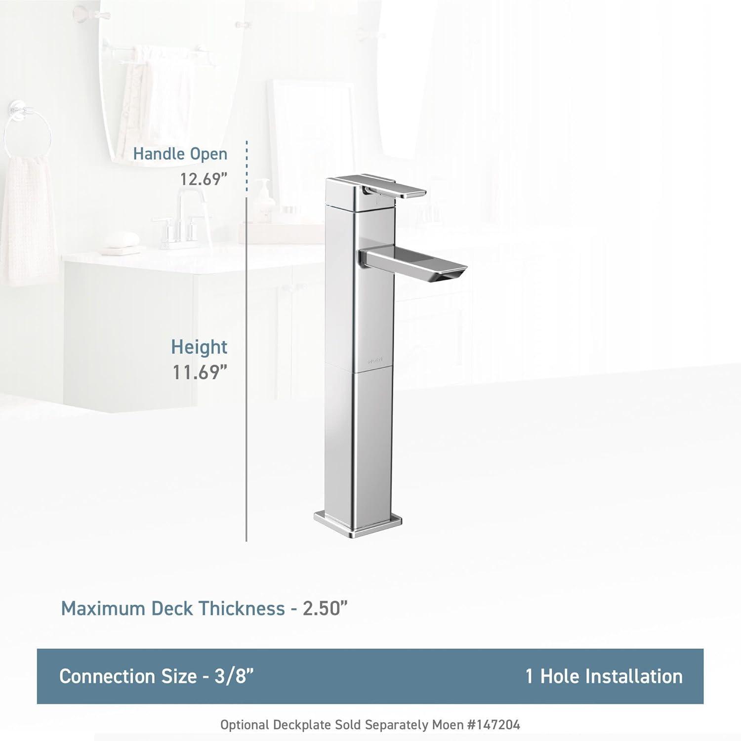 image:imageMoen S6711BN 90 Degree One Handle Vessel Sink Modern Bathroom Faucet Brushed NickelBrushed Nickel