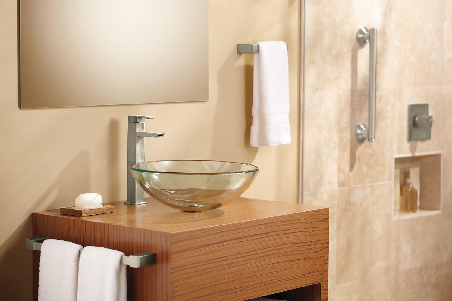 image:imageMoen S6711BN 90 Degree One Handle Vessel Sink Modern Bathroom Faucet Brushed NickelBrushed Nickel