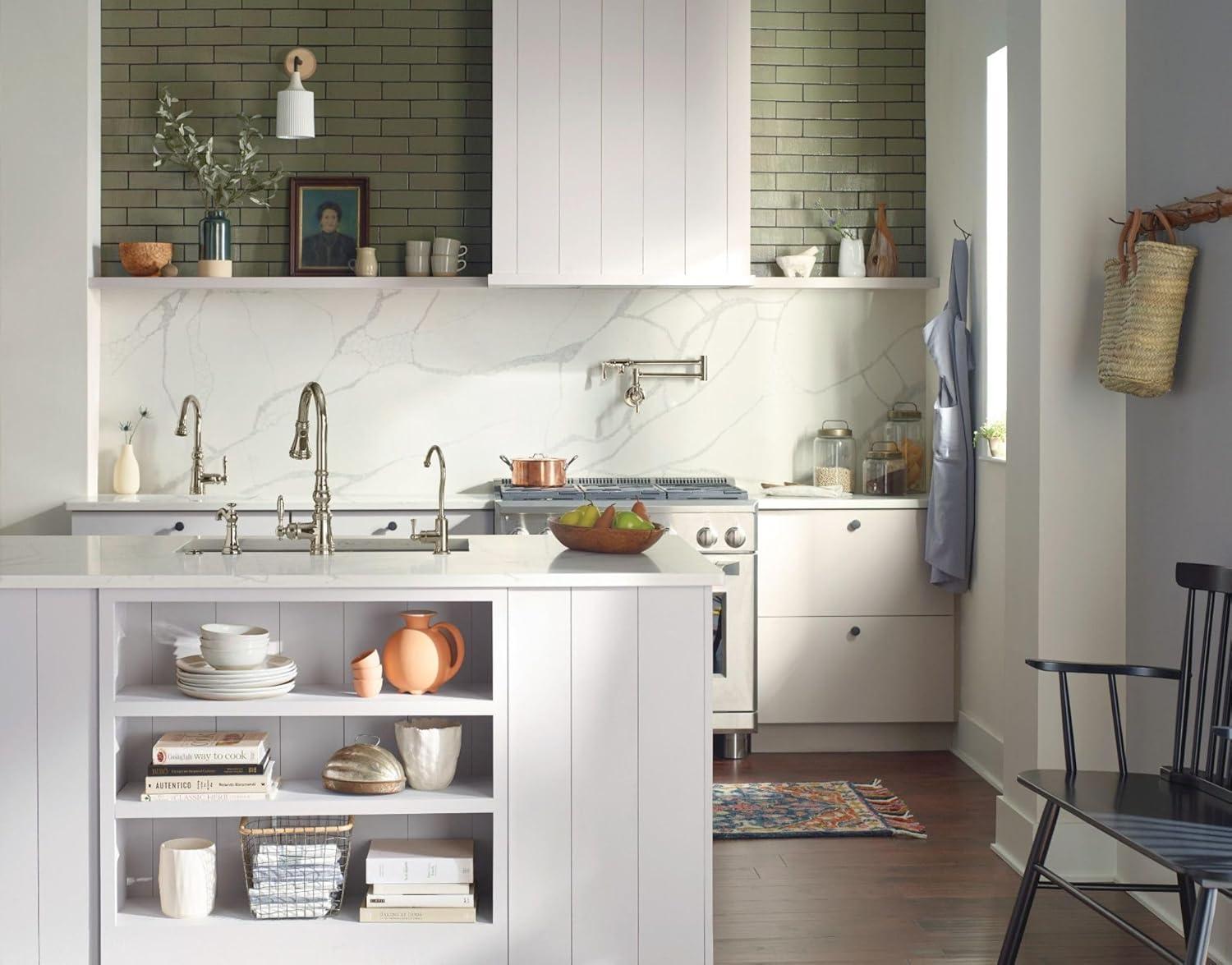 image:imageMoen Traditional Spot Resist Stainelss Wall Mount Swing Arm Folding Pot Filler Kitchen Faucet S664SRSPolished Nickel