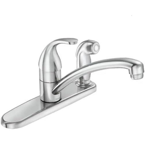 image:imageMoen 7345002 Chrome 1Handle LowArc Kitchen Faucet with Side Spray