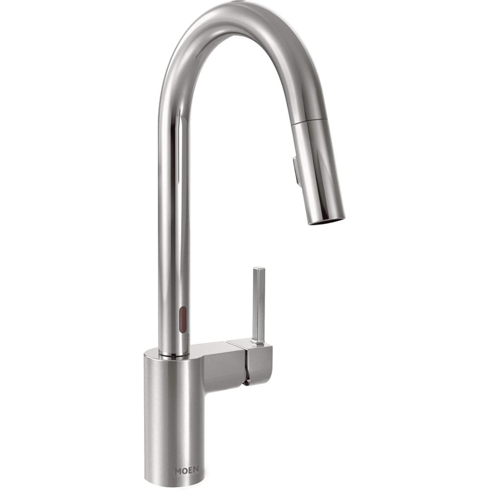 image:imageMoen 7565EC Align Motionsense TwoSensor Touchless OneHandle High Arc Modern Pulldown Kitchen Faucet with Reflex Chrome