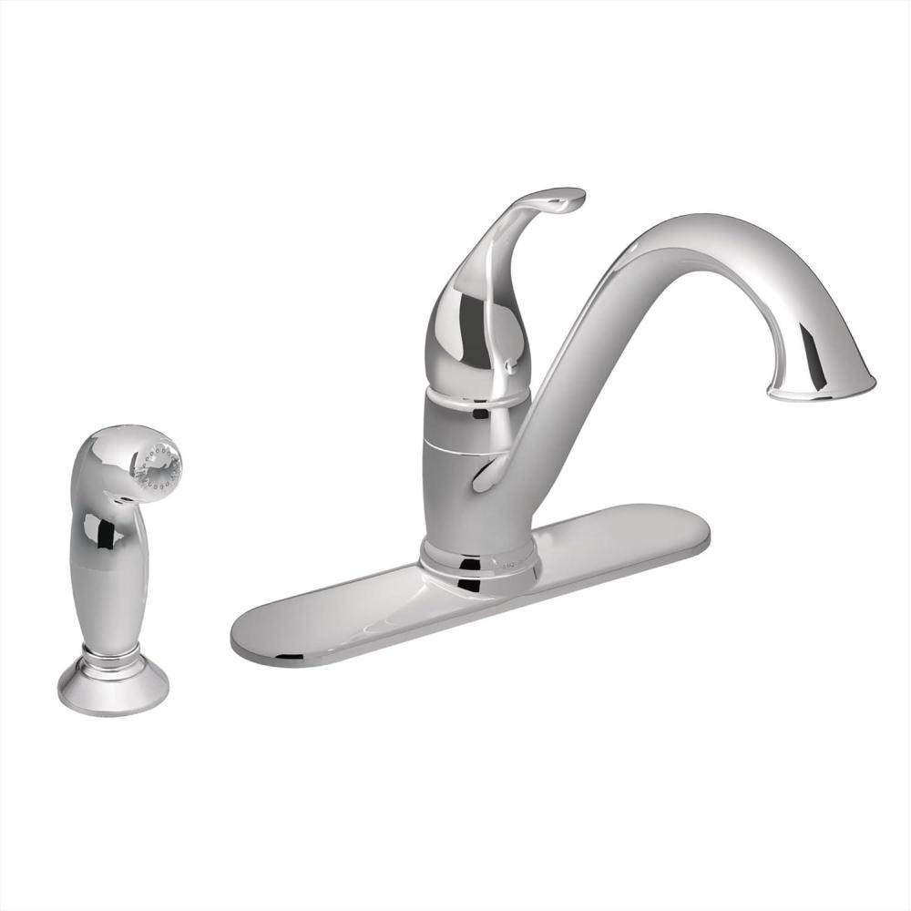 image:imageMoen 7840SRS Camerist OneHandle Low Arc Kitchen Faucet with Side Spray Spot Resist StainlessChrome
