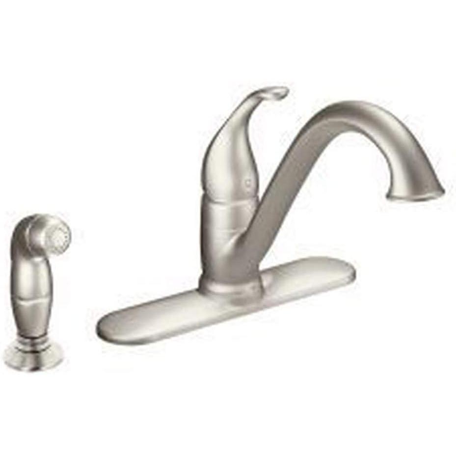 image:imageMoen 7840SRS Camerist OneHandle Low Arc Kitchen Faucet with Side Spray Spot Resist StainlessSpot Resist Stainless