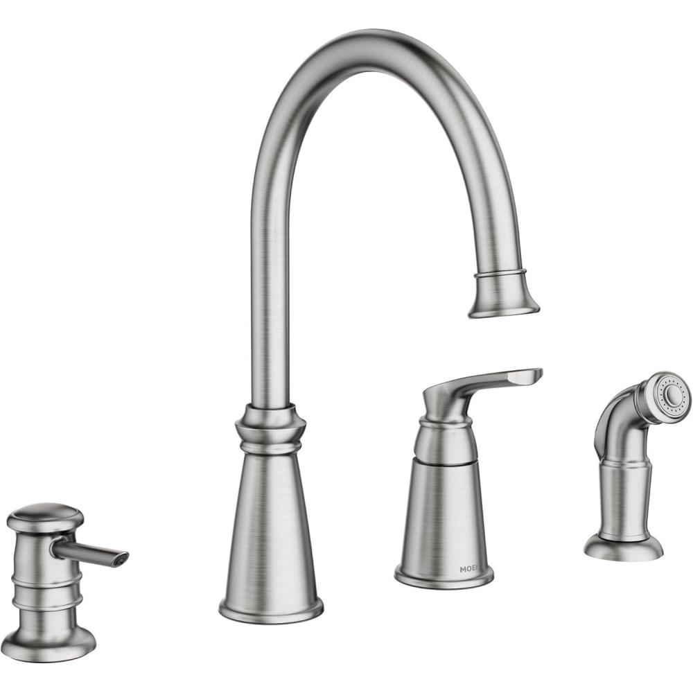 image:imageMoen 87044SRS OneHandle High Arc Kitchen Faucet Spot Resist Stainless