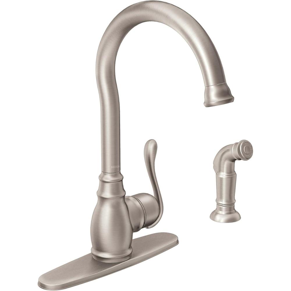 image:imageMoen 87650SRS Kitchen Faucet with Side Spray from the Anabelle Collection Spot Resist Stainless