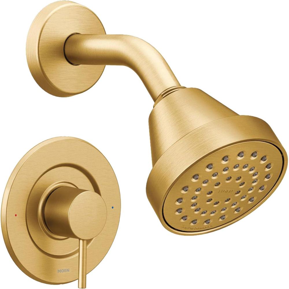 image:imageMoen Align Brushed Gold PPosiTemp Pressure Balancing Modern Shower Trim Kit Valve Required T2192BGBrushed Gold