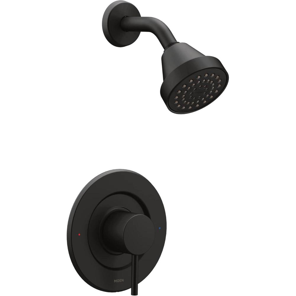 image:imageMoen Align Brushed Gold PPosiTemp Pressure Balancing Modern Shower Trim Kit Valve Required T2192BGMatte Black
