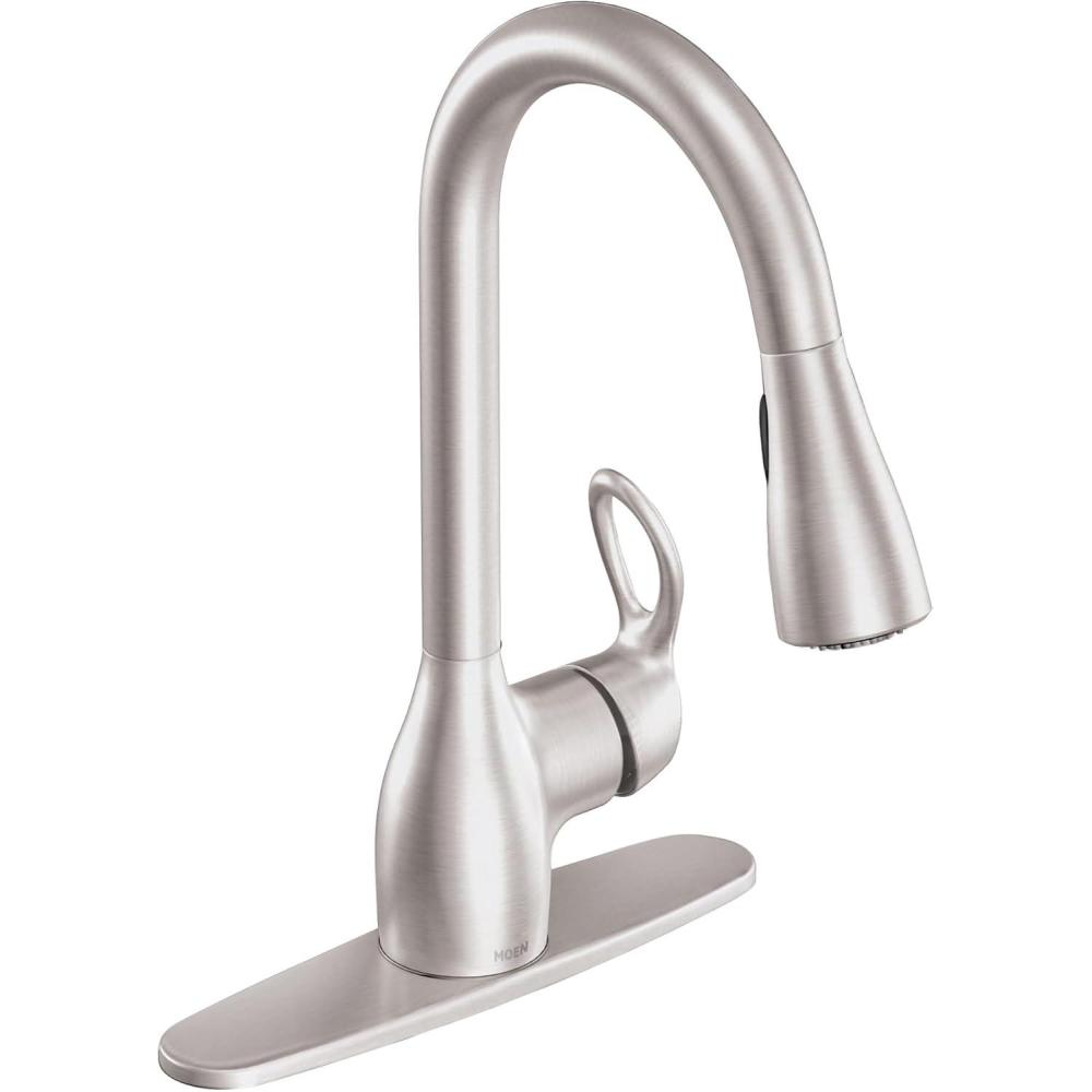 image:imageMoen CA87011SRS Single Handle Kitchen Faucet with Pullout Spray from the Kleo Collection Spot Resist Stainless
