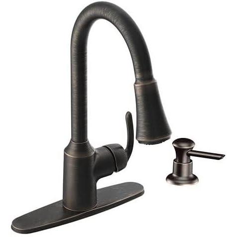 image:imageMoen CA87094BRB Pullout Spray HighArc Kitchen Faucet with Reflex Technology from The Bayhill Collection Mediterranean Bronze
