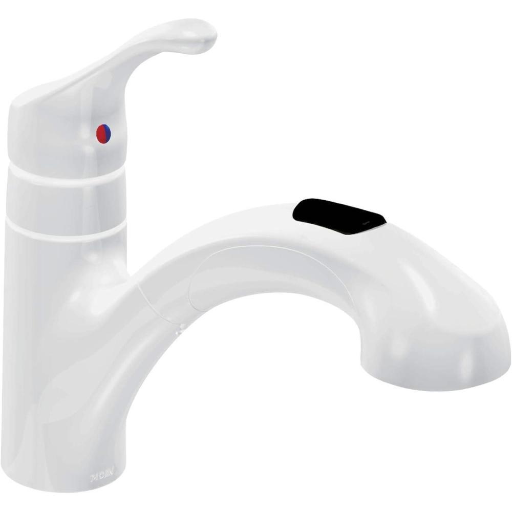 image:imageMoen CA87316W OneHandle Low Arc Pullout Kitchen Faucet Glacier