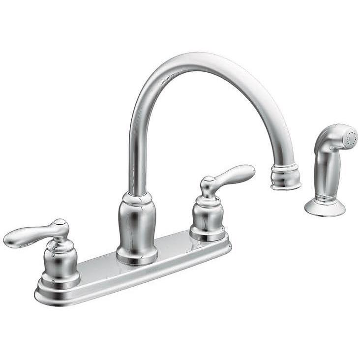 image:imageMoen CA87888 Chrome Caldwell Two Handle High Arc Kitchen Faucet