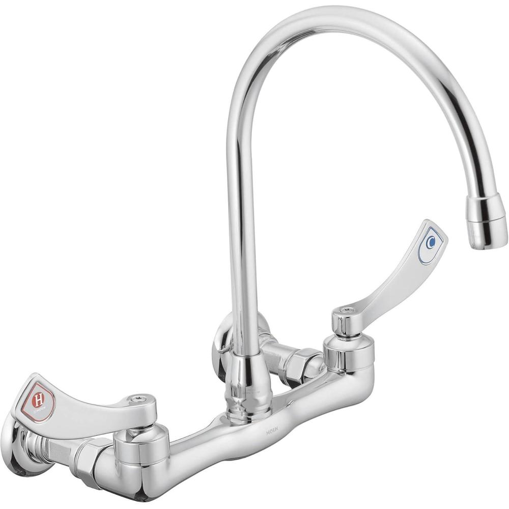 image:imageMoen Commercial MDURA Chrome TwoHandle Wall Mount Kitchen or Utility Faucet 8126Pack of 1