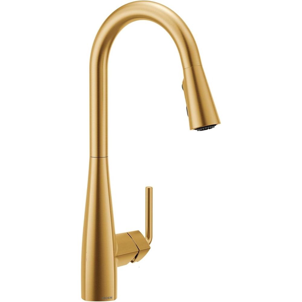 image:imageMoen Crisan Single Handle Pulldown Kitchen Faucet Featuring Power Boost and Reflex Docking System Spot Resist Stainless 87237SRSBrushed Gold