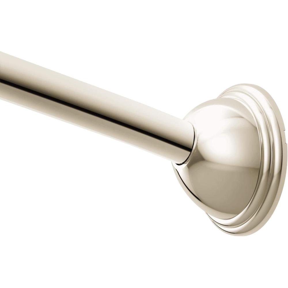 image:imageMoen Curved Adjustable Length Fixed Mount Single Shower Curtain Rod for Bathroom Brushed Nickel Finish CSR2160BNPolished Nickel