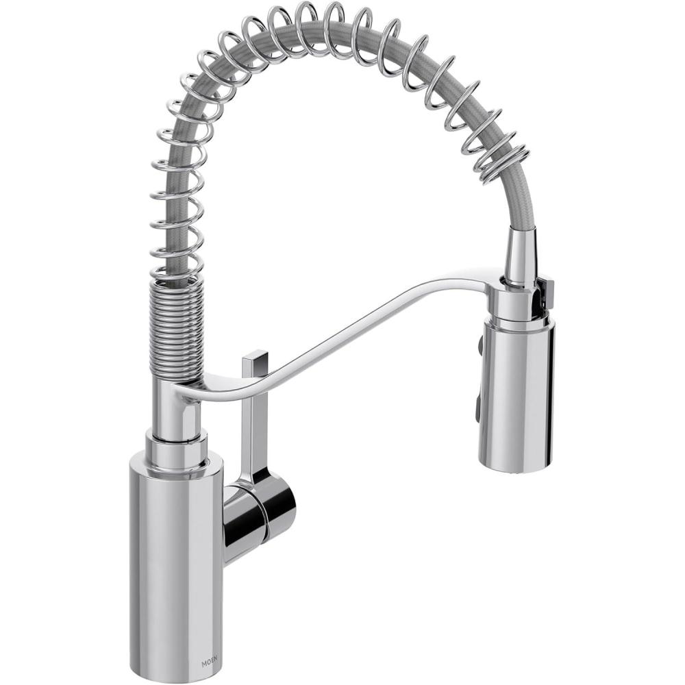 image:imageMoen Genta LX Spring Faucet with Power Boost Modern Kitchen Faucet with OneHandle PreRinse Easy Installation Spot Resist Stainless 5926SRSChrome