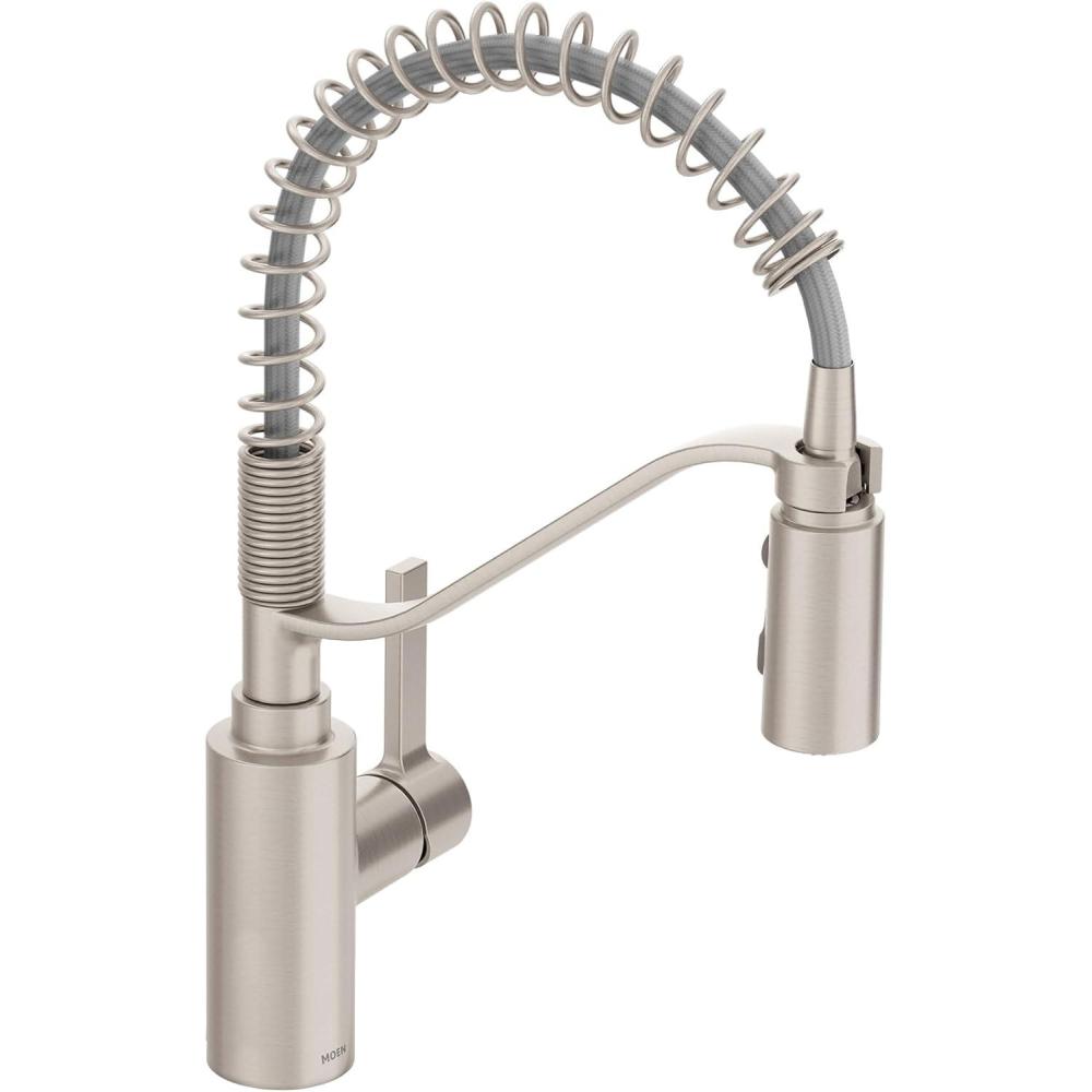 image:imageMoen Genta LX Spring Faucet with Power Boost Modern Kitchen Faucet with OneHandle PreRinse Easy Installation Spot Resist Stainless 5926SRSSpot Resist Stainless