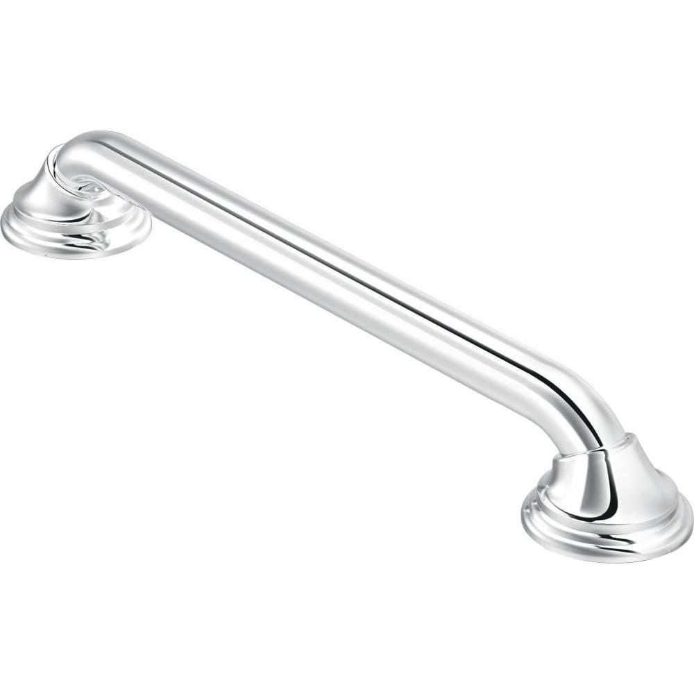 image:imageMoen Home Care Bathroom Safety 16 Inch Designer Stainless Steel Handicap Grab Bar for Bathtub and Shower Concealed Screws Brushed Nickel LR8716D3BNChrome