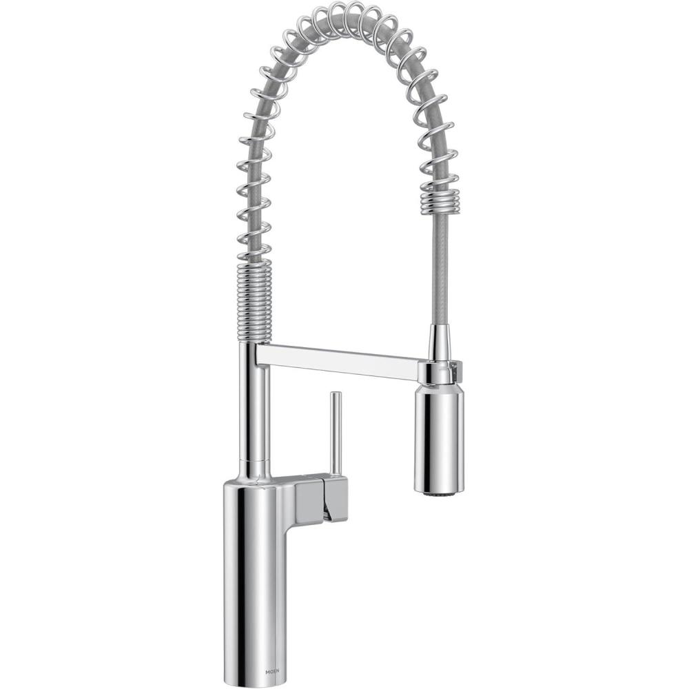 image:imageMoen Inara Chrome Pulldown Kitchen Faucet with Power Boost Modern Kitchen Faucet OneHandle High Arc Easy Installation 87463Chrome