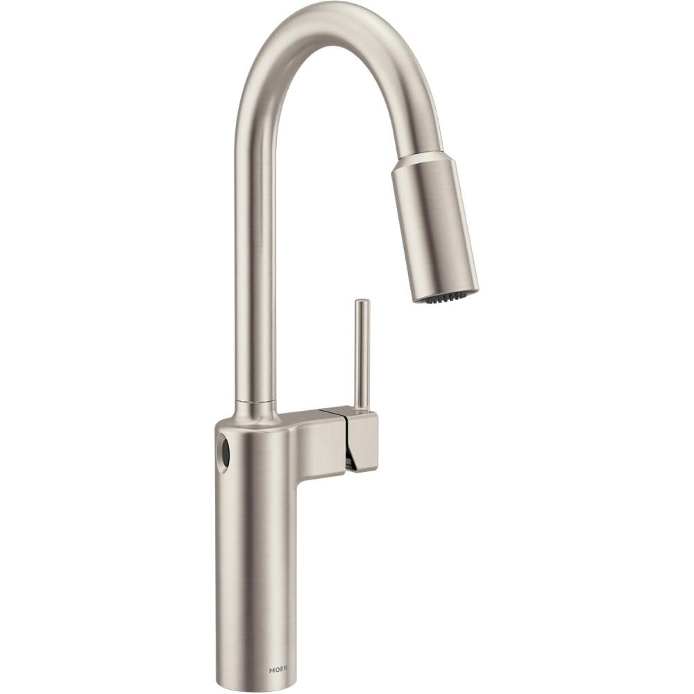 image:imageMoen Inara Spot Resist Stainless MotionSense Wave OneHandle Touchless Kitchen Faucet with Pulldown Sprayer and Power Clean 87463EWSRS