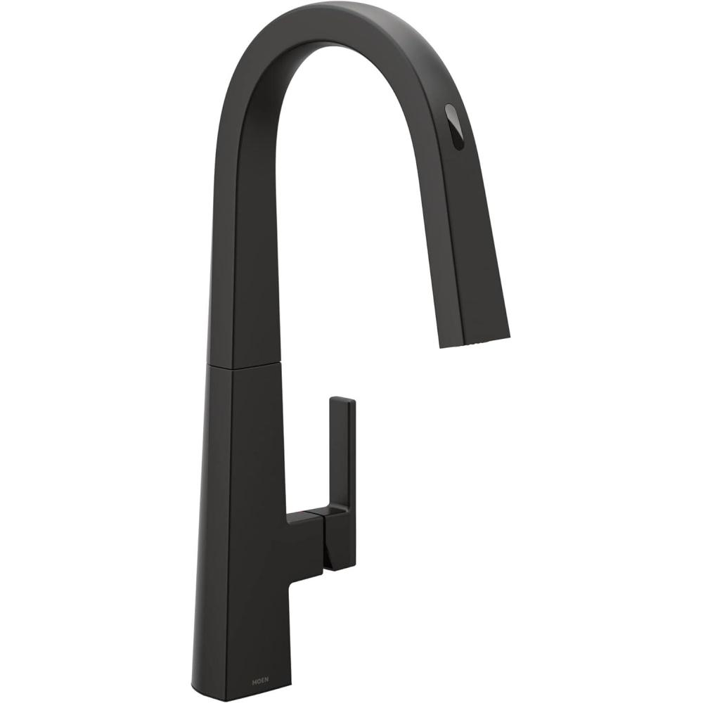 image:imageMoen Nio Matte Black Smart Faucet Touchless PullDown Sprayer Kitchen Faucet with Voice and Motion Control S75005EV2BL