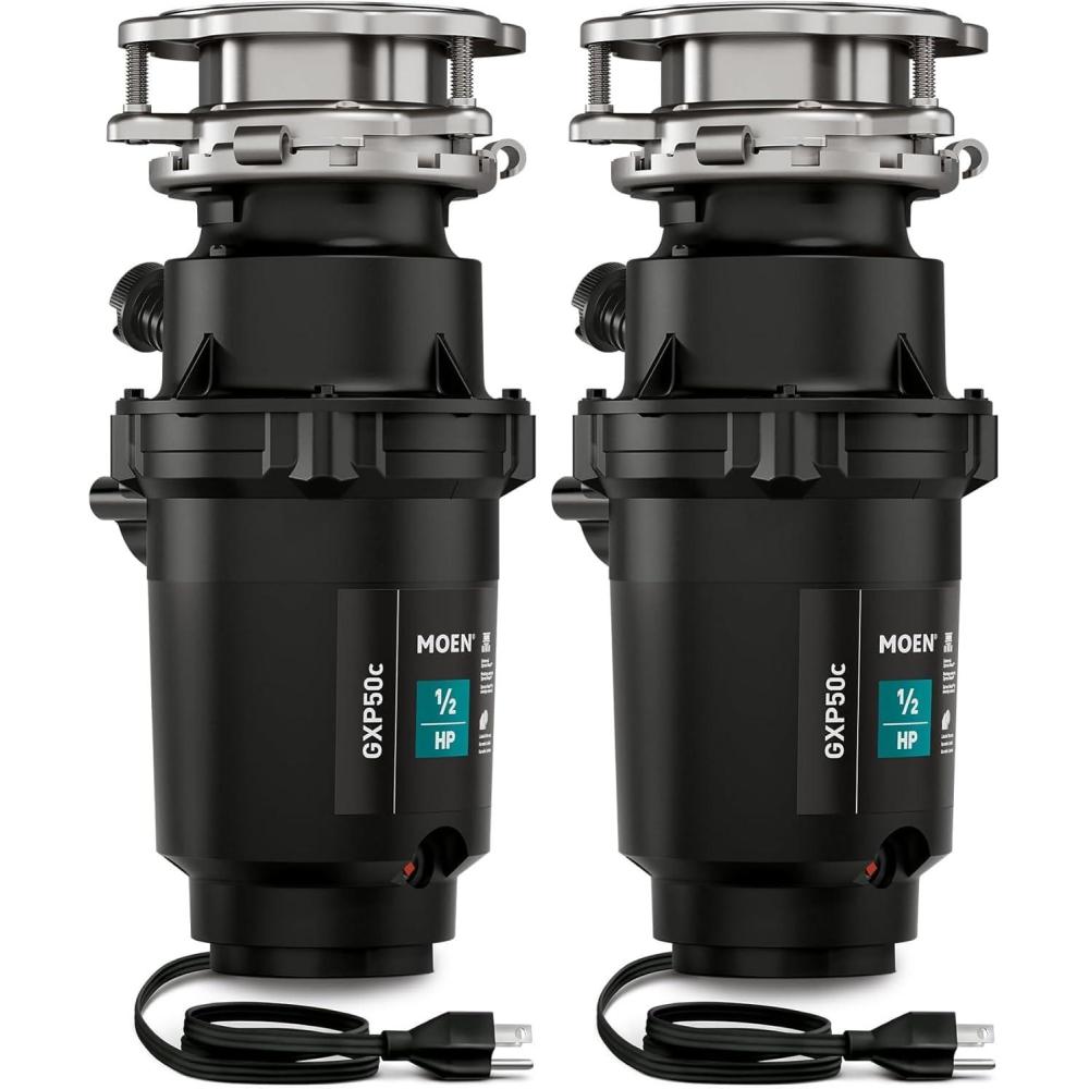 image:imageMoen Prep Series PRO Continuous Feed Compact Garbage Disposal for Kitchen Sink with Power Cord GXP50C05 HP Pack of 2