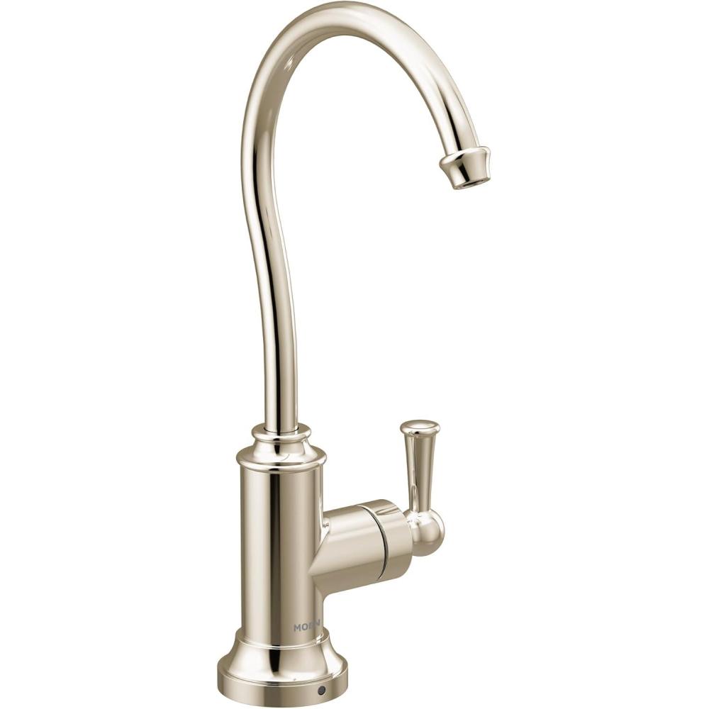 image:imageMoen S5510NL Sip Traditional Cold Water Kitchen Beverage Faucet Optional Water Filtration System Available Sold Separately Polished Nickel