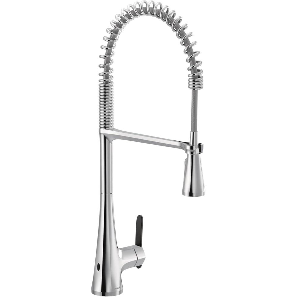 image:imageMoen Sinema Chrome SingleHandle Touchless High Arc Pulldown Kitchen Faucet Spring Kitchen Sink Faucet with Pulldown Sprayer Head and Wave Motion Sensor S5235EWC