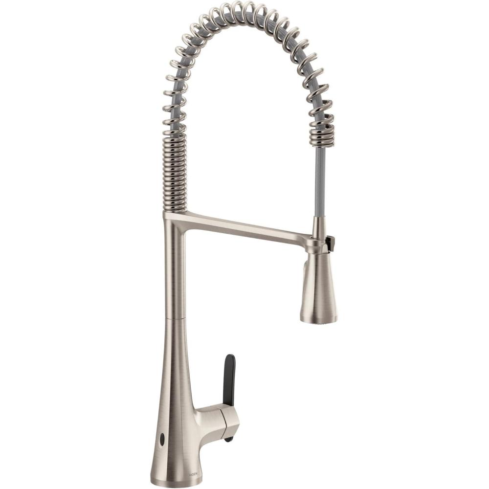 image:imageMoen Sinema Spot Resist Stainless SingleHandle Touchless High Arc Pulldown Kitchen Faucet Spring Kitchen Sink Faucet with Pulldown Sprayer Head and Wave Motion Sensor S5235EWSRS
