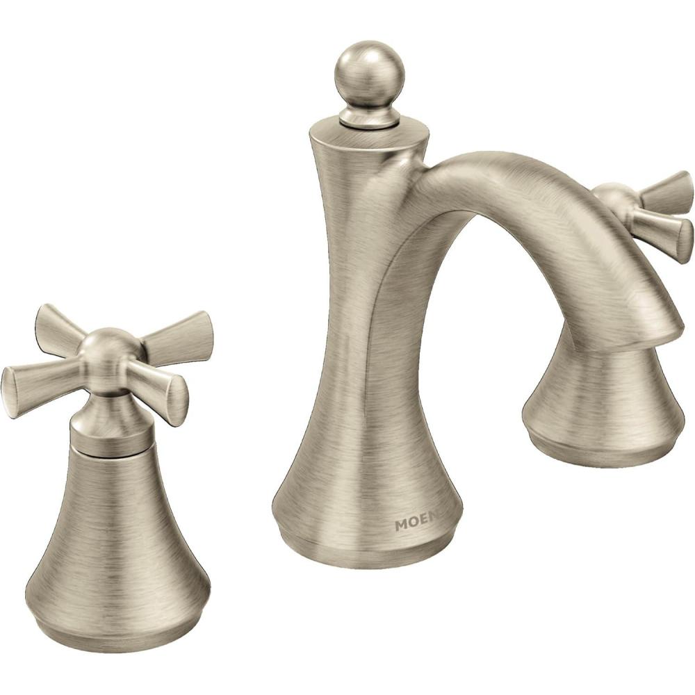 image:imageMoen T4524BN Wynford TwoHandle High Arc Bathroom Faucet Brushed Nickel